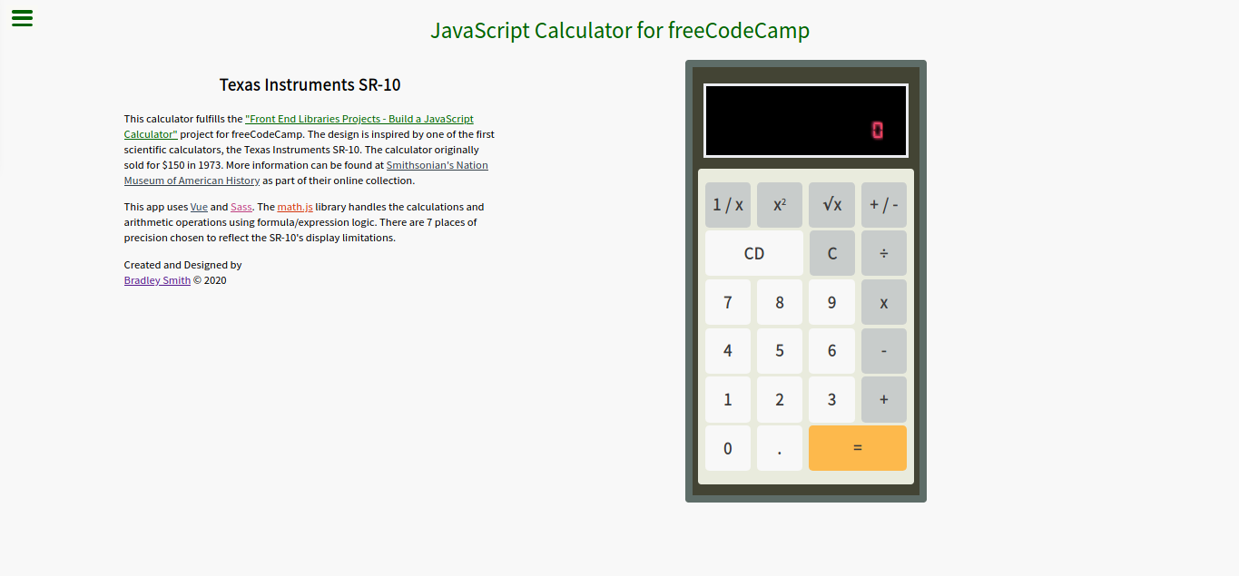 screenshot of markdown to javascript calculator