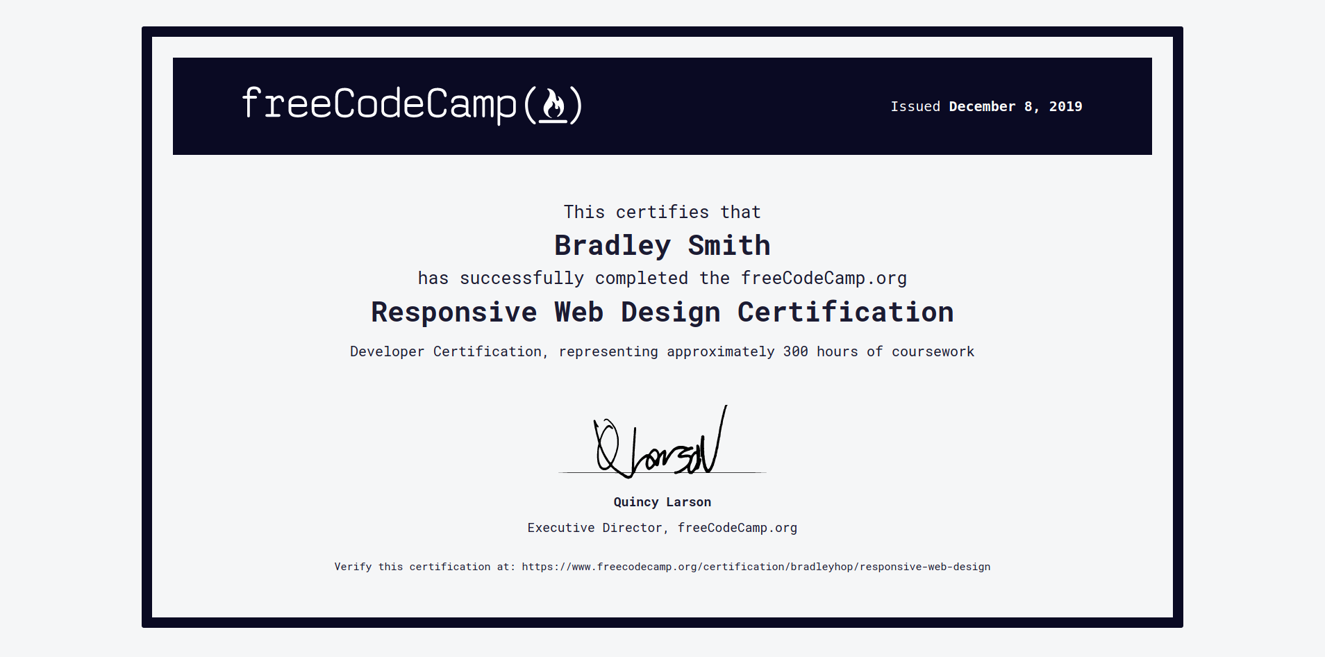 certificate for responsive web design